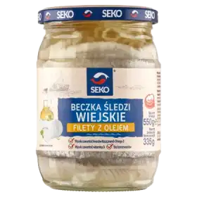 SEKO Beczka śledzi Filety z olejem wiejskim 550 g