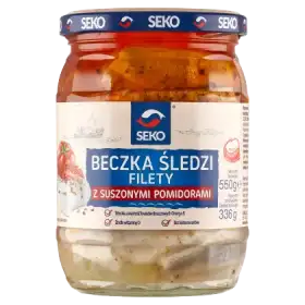 SEKO Beczka śledzi Filety z suszonymi pomidorami 550 g