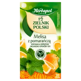 Herbapol Zielnik Polski Herbatka ziołowo-owocowa melisa z pomarańczą 35 g (20 x 1,75 g)