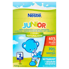 Nestlé Junior Mleko modyfikowane dla dzieci od 2. roku życia o smaku naturalnym 700 g (2 x 350 g)