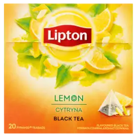 Lipton Herbata czarna aromatyzowana cytryna 34 g (20 torebek)