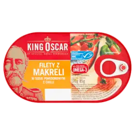 King Oscar Filety z makreli w sosie pomidorowym z chilli 170 g