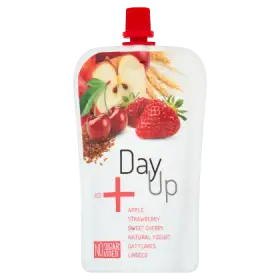 DayUp Red Puree jabłkowe z jogurtem naturalnym truskawką czereśnią i płatkami 120 g