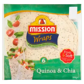 Mission Wraps Quinoa & Chia Tortilla pszenna 370 g (6 sztuk)