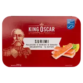 King Oscar Surimi paluszki o smaku krabowym 200 g (16 sztuk)