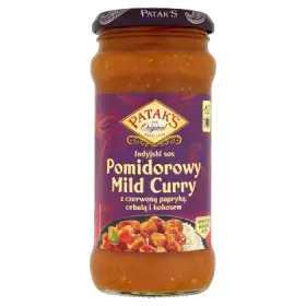 Patak's Indyjski sos pomidorowy Mild Curry z czerwoną papryką cebulą i kokosem 350 g
