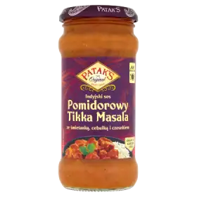 Patak's Indyjski sos pomidorowy Tikka Masala ze śmietanką cebulką i czosnkiem 350 g