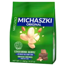 Mieszko Michaszki Original Cukierki z orzeszkami arachidowymi w czekoladzie 260 g