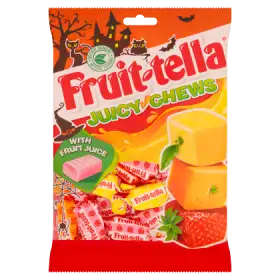 Fruittella Cukierki do żucia o smaku truskawkowym pomarańczowym i cytrynowym 170 g