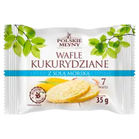 Polskie Młyny Wafle kukurydziane z solą morską extra cienkie 35 g