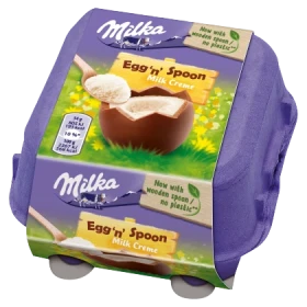 Milka Egg 'n' Spoon Milk Creme Czekolada mleczna 136 g (4 x 34 g)