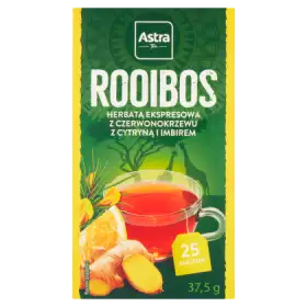 Astra Rooibos Herbata ekspresowa Rooibos z cytryną i imbirem 37,5 g (25 x 1,5 g)