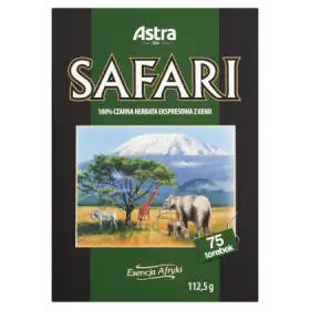Astra Safari 100% czarna herbata ekspresowa z Kenii 112,5 g (75 x 1,5 g)