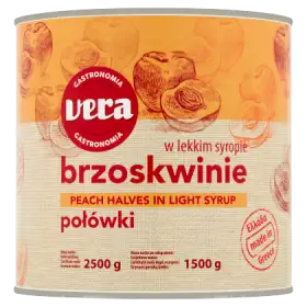 Vera Gastronomia Brzoskwinie połówki w lekkim syropie 2500 g