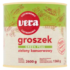 Vera Gastronomia Groszek zielony konserwowy 2600 g