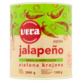 Vera Gastronomia Papryka zielona krojona Jalapeño w zalewie 2900 g
